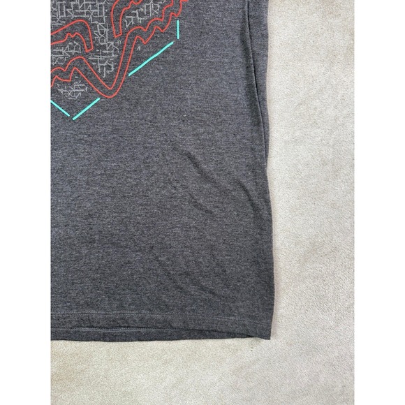 Fox Racing Shirt Mens Size Large Gray Logo Graphic Short Sleeve - Picture 5 of 10